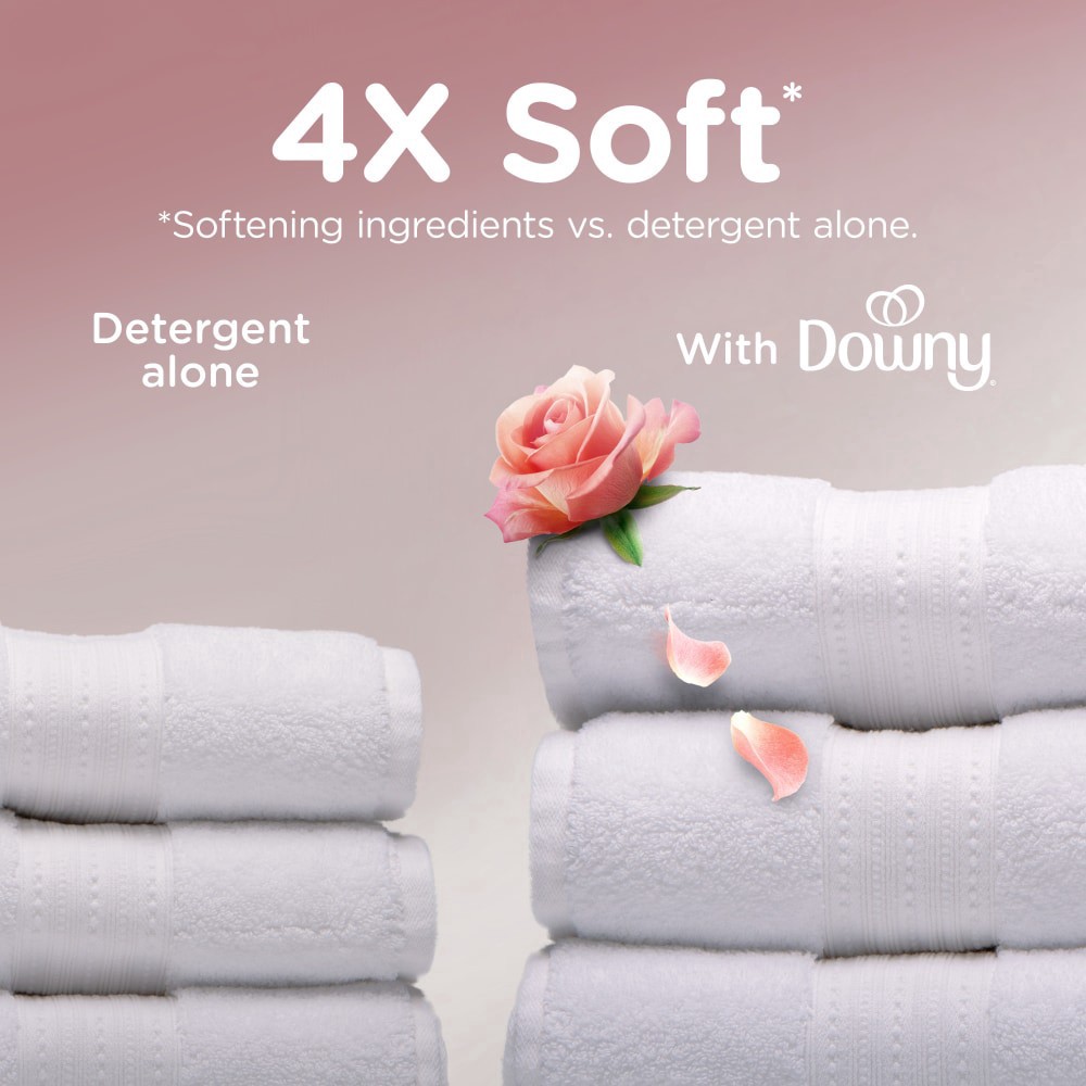 slide 3 of 6, Downy Ultra Soft Fabric Softener Liquid, Bliss, Sparkling Amber and Rose, 64 fl oz, 96 Loads, 64 fl oz