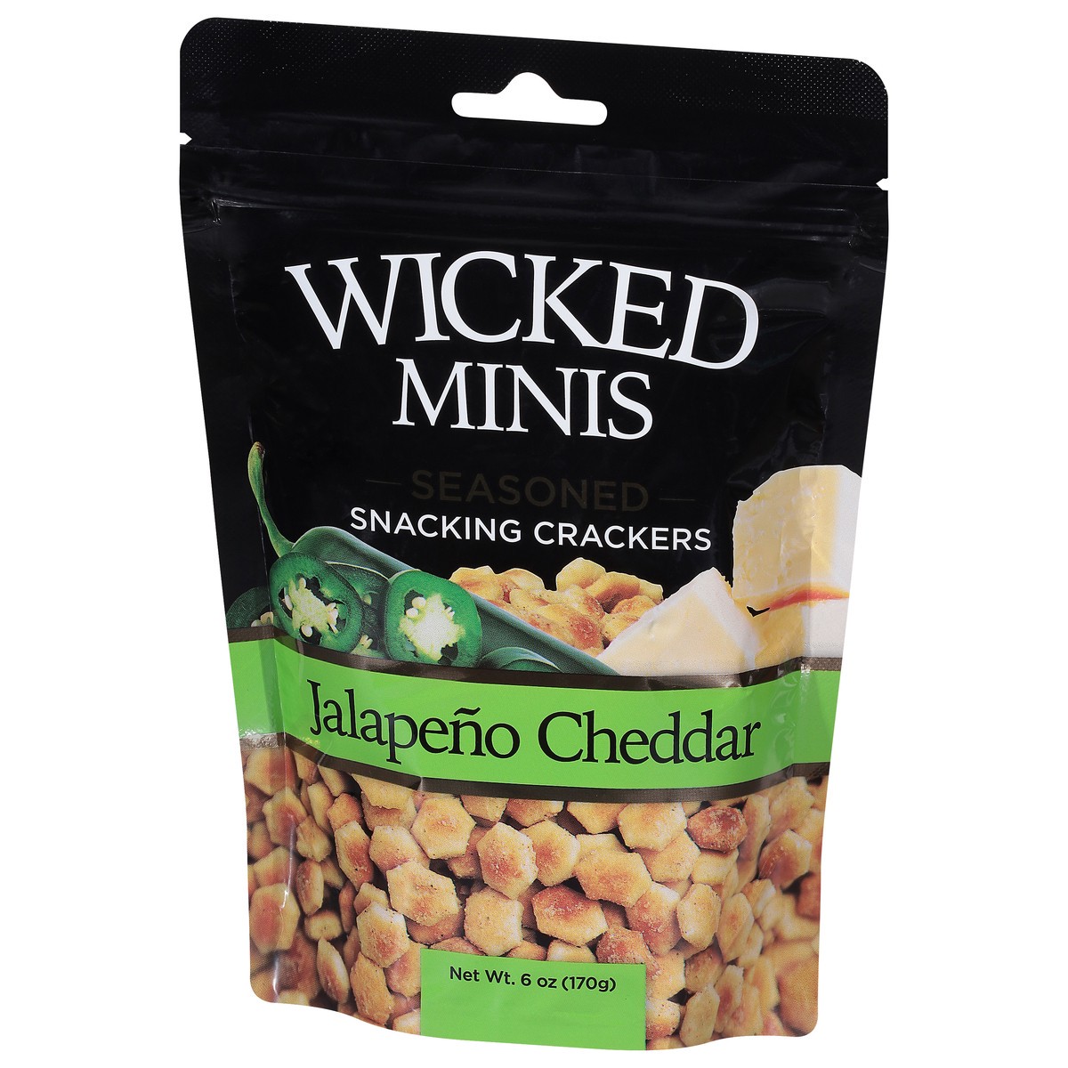 slide 9 of 14, Wicked Minis Seasoned Jalapeno Cheddar Snacking Crackers 6 oz, 6 oz