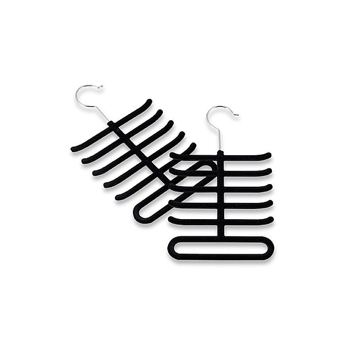 slide 1 of 1, Real Simple Slimline Tie Hangers - Black, 2 ct