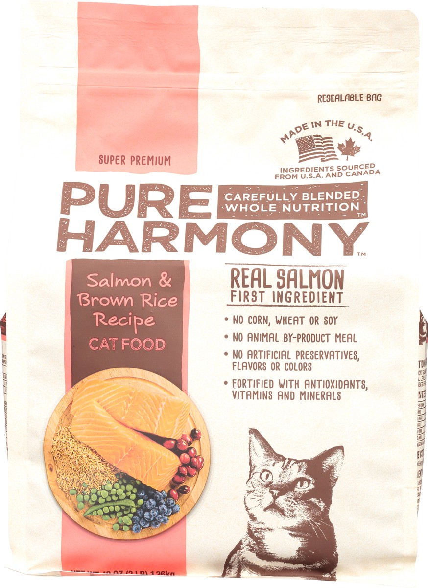 slide 1 of 10, Pure Harmony Super Premium Salmon & Brown Rice Recipe Cat Food 48 oz, 48 oz