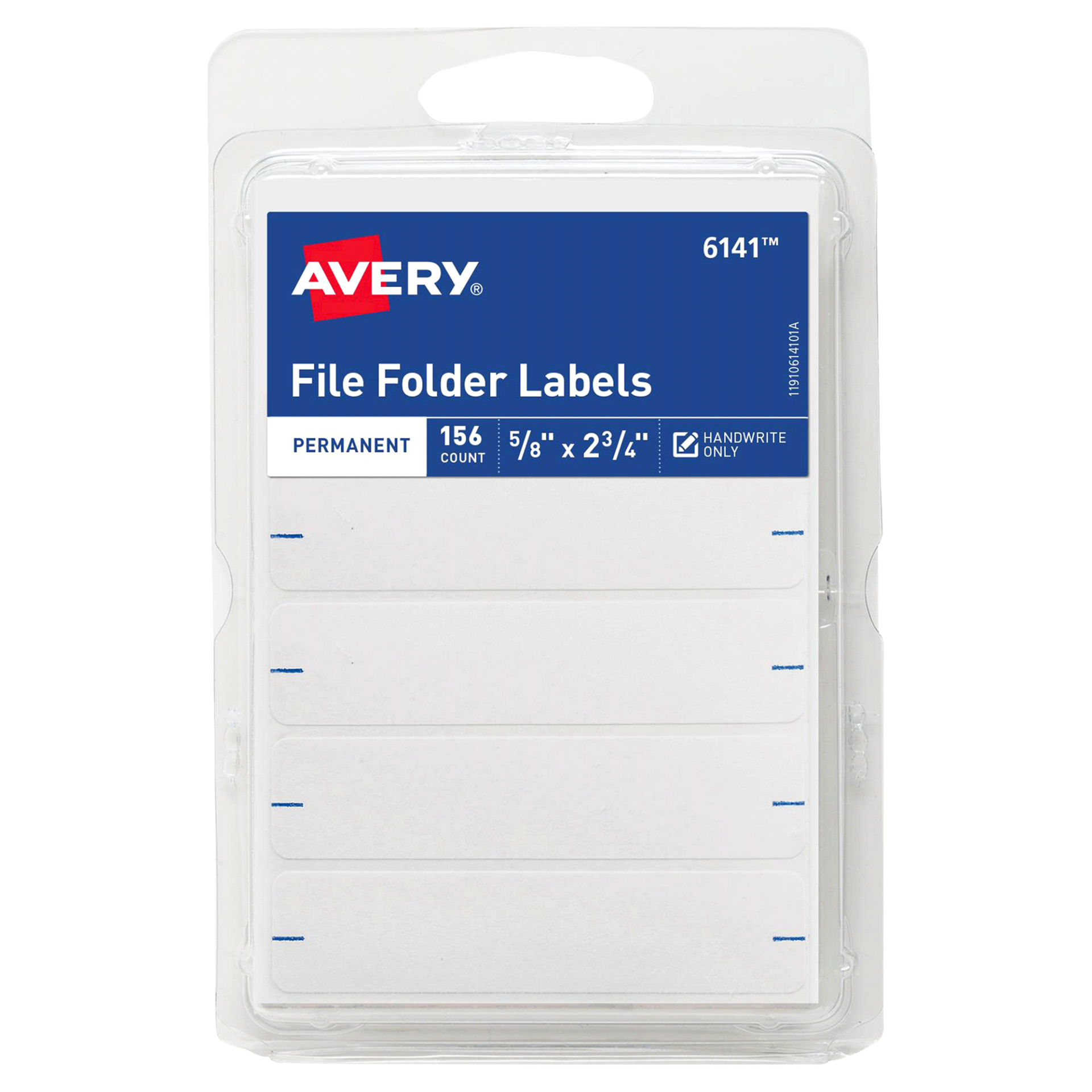 slide 1 of 1, Avery White File Folder Labels, Handwrite Only, 156 ct; 2 ct; 3/4 x 5                                /8