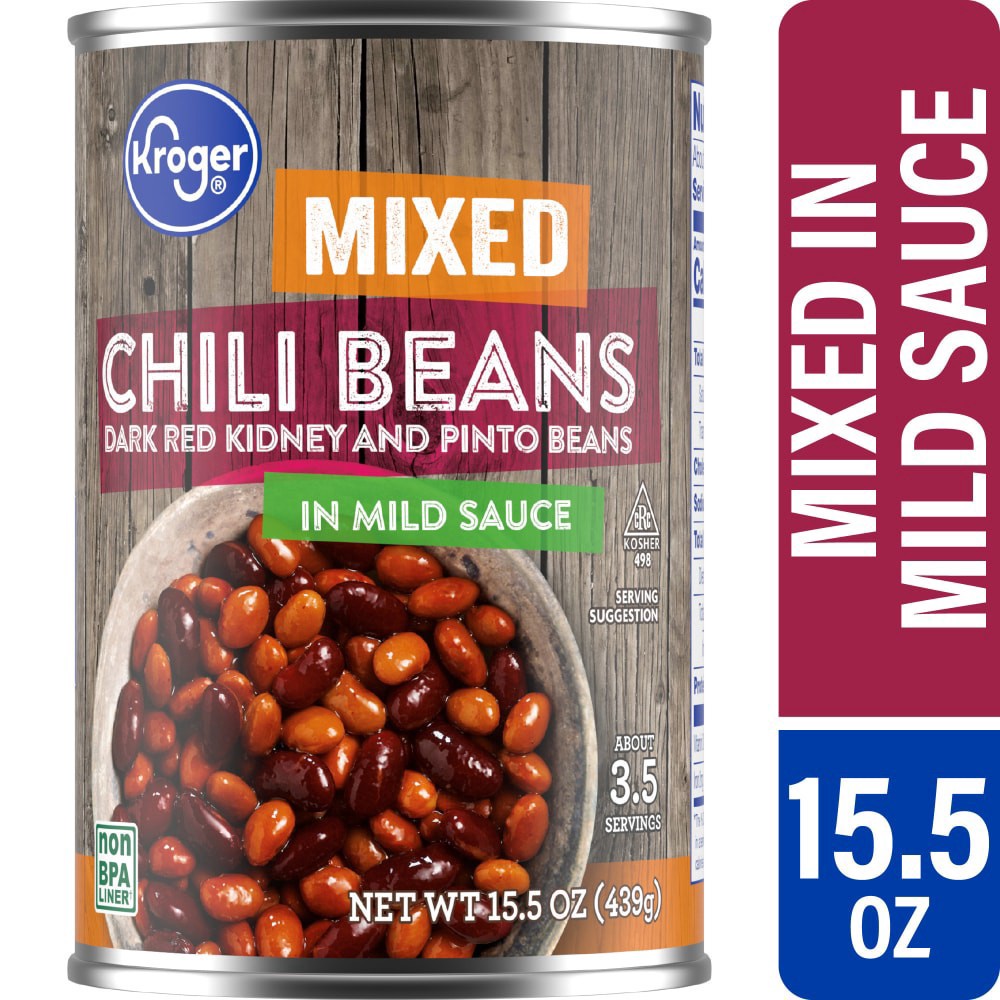 slide 1 of 4, Kroger® Mixed Chili Beans in Mild Sauce - 15.5 oz, 15.5 oz