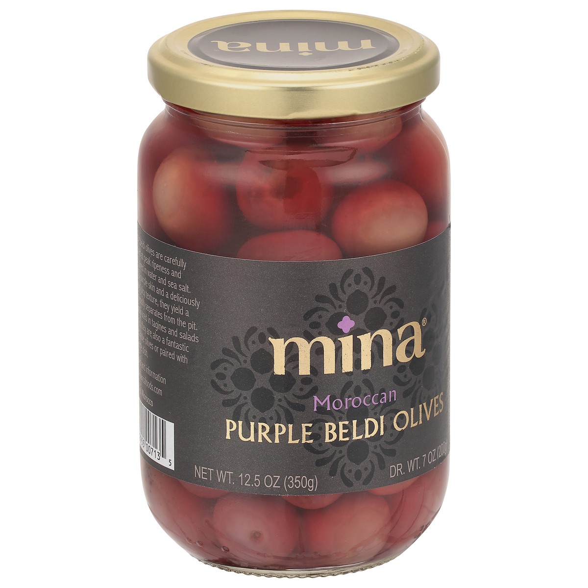 slide 8 of 9, Mina Moroccan Purple Beldi Olives 12.5 oz, 12.5 oz