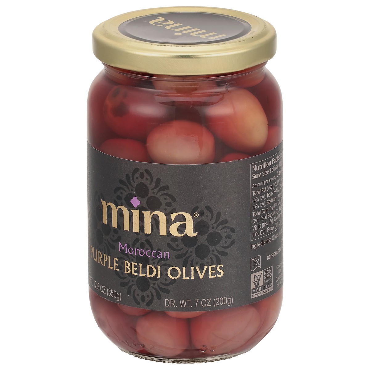 slide 4 of 9, Mina Moroccan Purple Beldi Olives 12.5 oz, 12.5 oz