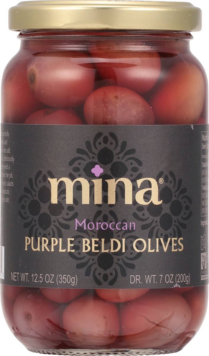 slide 9 of 9, Mina Moroccan Purple Beldi Olives 12.5 oz, 12.5 oz