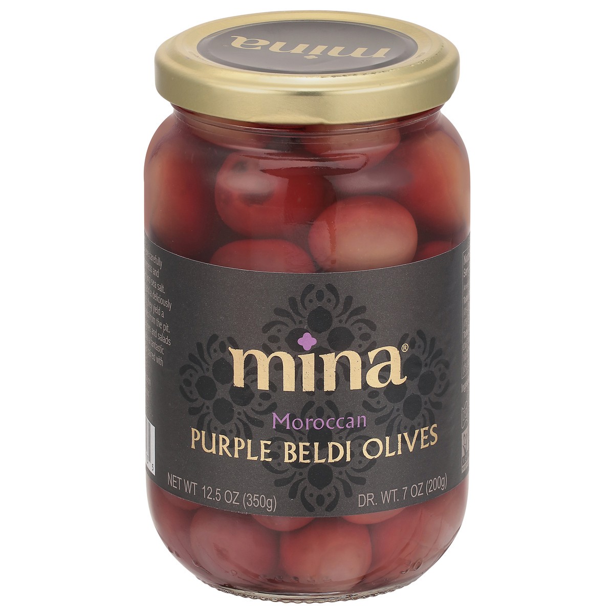 slide 1 of 9, Mina Moroccan Purple Beldi Olives 12.5 oz, 12.5 oz