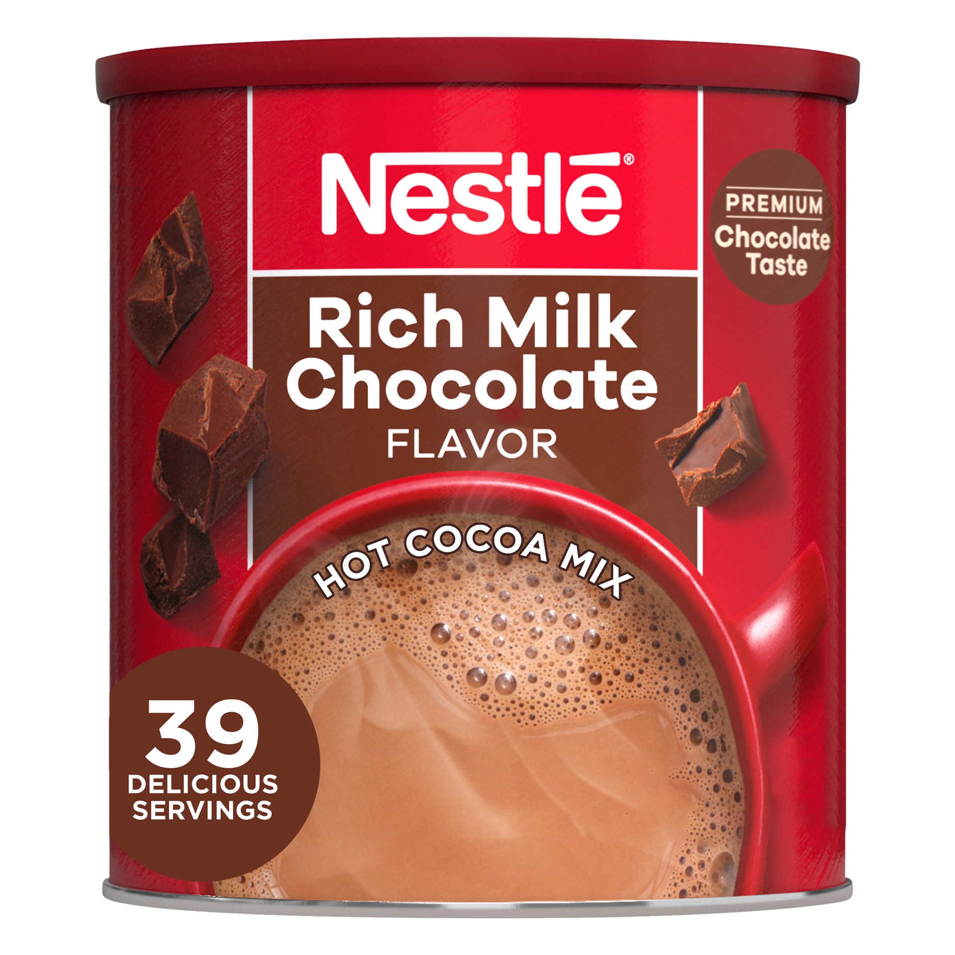 slide 1 of 8, Nestle Hot Cocoa Rich Milk Chocolate Flavored Mix Powder Canister, 27.7 oz