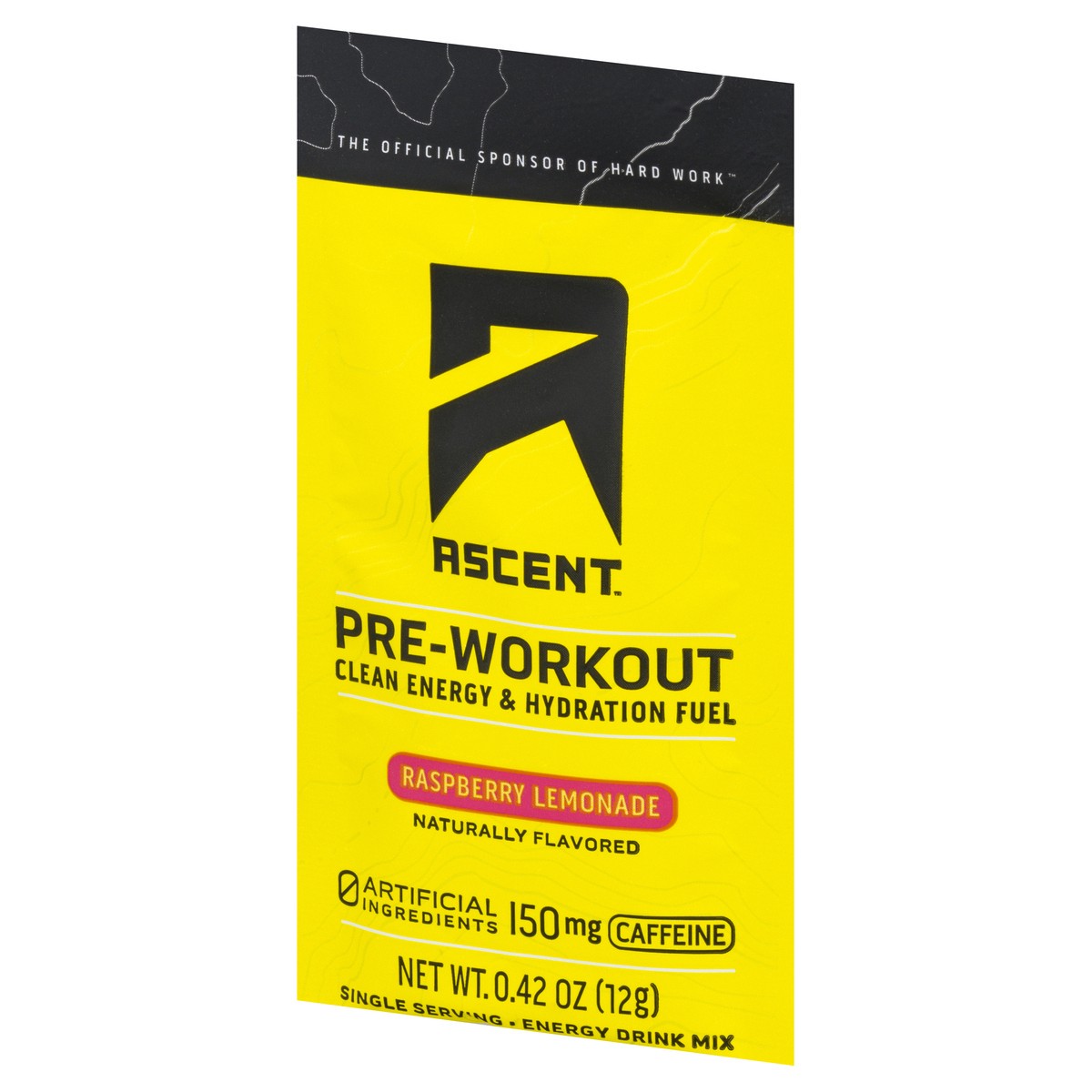 slide 9 of 9, Ascent Raspberry Lemonade Pre-workout Energy Drink Mix Single, 0.42 oz