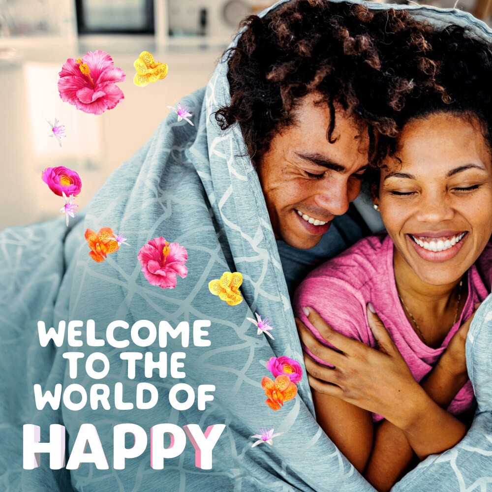 slide 3 of 6, Gain Super Sized Dryer Sheets, Laundry Fabric Softener, Happy, 60 Count, 60 ct