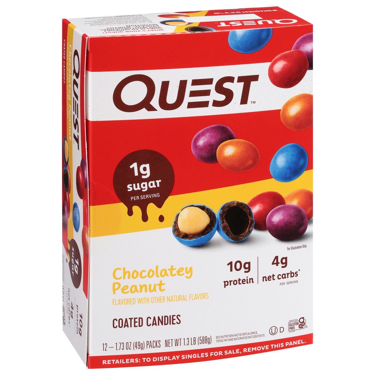 slide 13 of 13, Quest Candies, Chocolatey Peanut, Coated - 12 ct, 12 ct