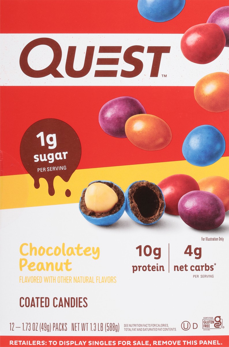 slide 4 of 13, Quest Candies, Chocolatey Peanut, Coated - 12 ct, 12 ct