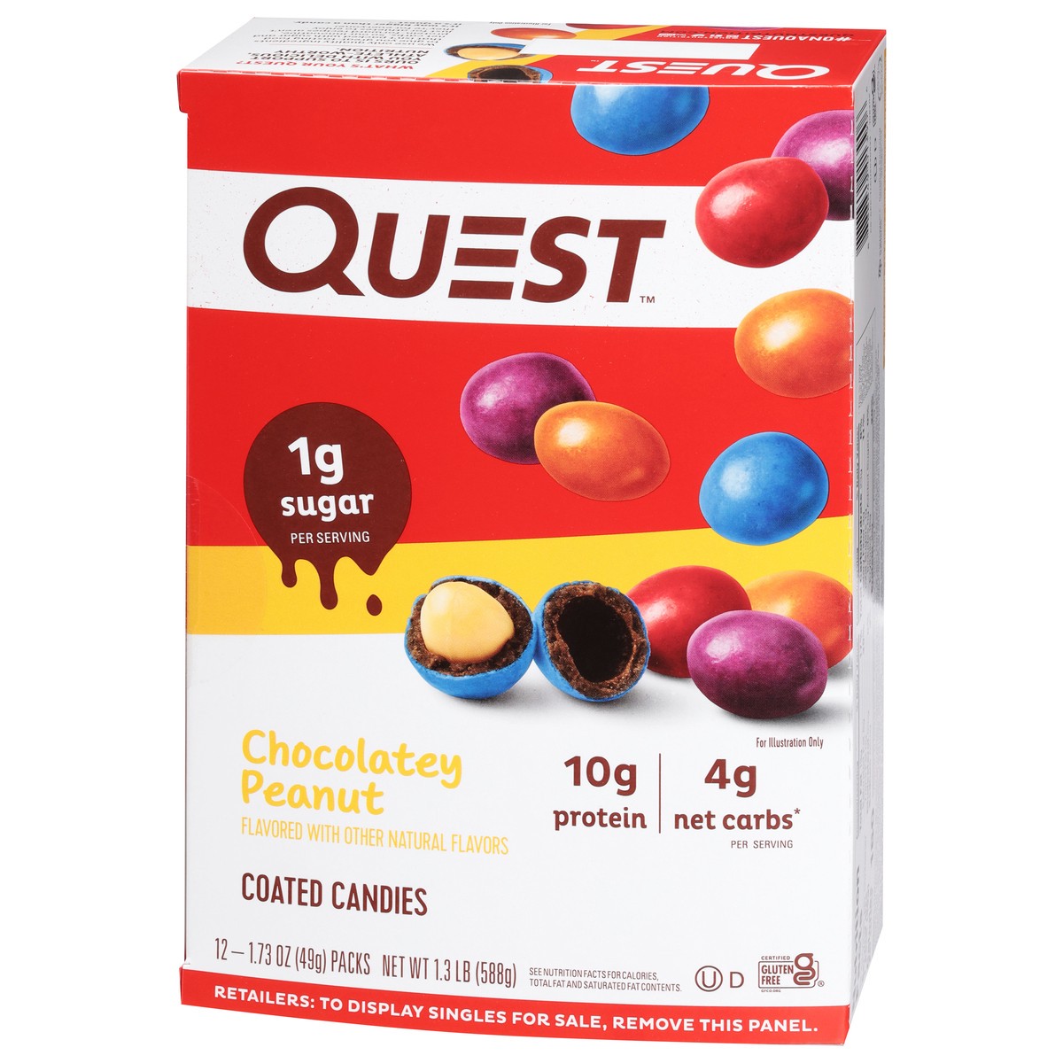 slide 12 of 13, Quest Candies, Chocolatey Peanut, Coated - 12 ct, 12 ct