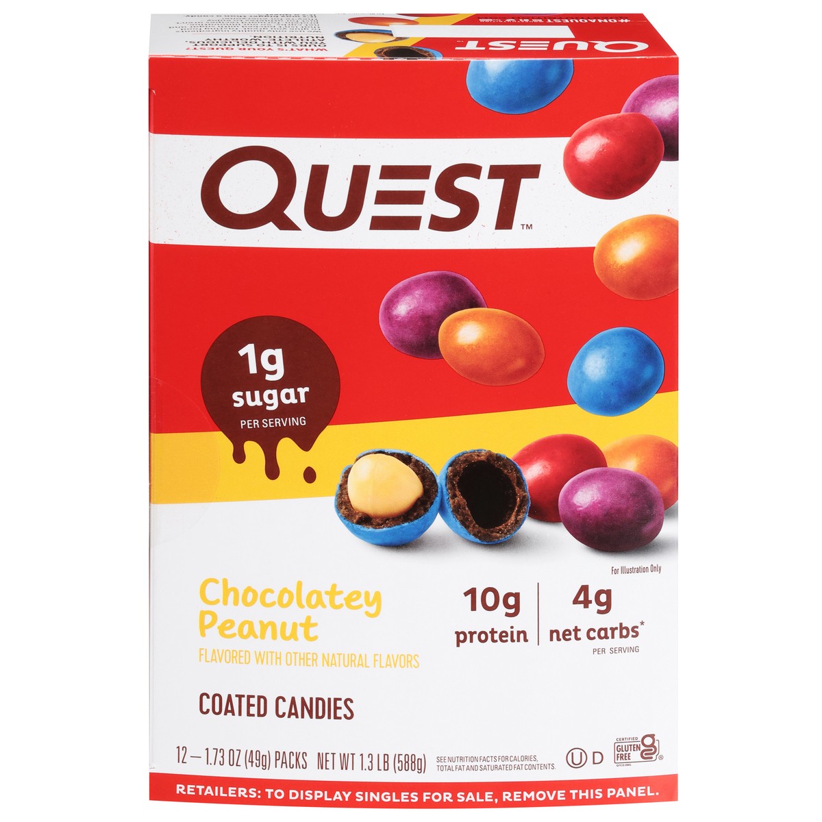 slide 1 of 13, Quest Candies, Chocolatey Peanut, Coated - 12 ct, 12 ct