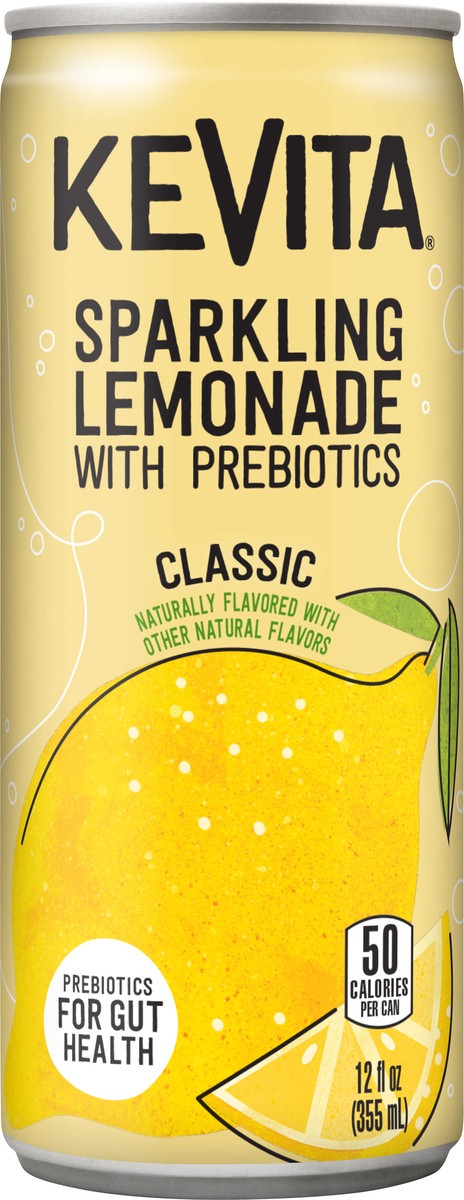 slide 6 of 8, KeVita USDA Organic Probiotic Classic Lemonade Fruit Juice, 12 Fl Oz, Can, 12 fl oz