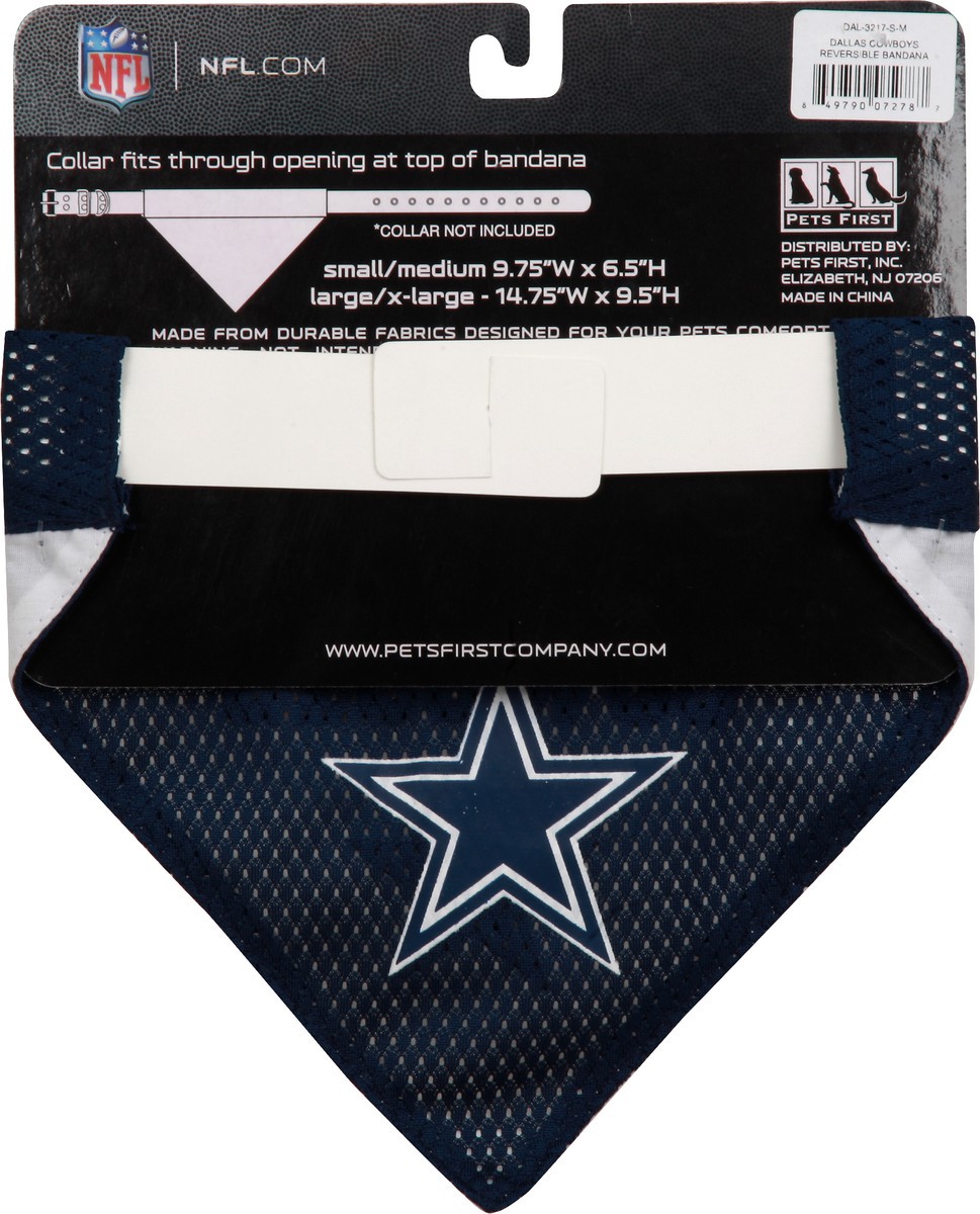 slide 3 of 7, Pets First Dallas Cowboys Small Medium Dog Reversible Bandana, Sm-Med