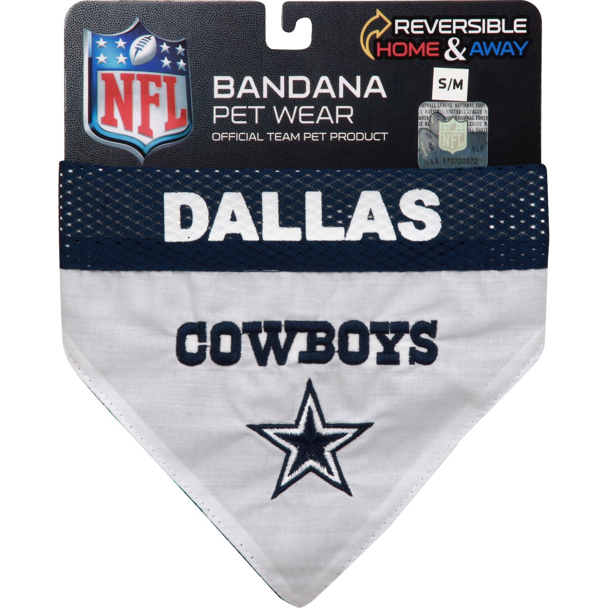 slide 7 of 7, Pets First Dallas Cowboys Small Medium Dog Reversible Bandana, Sm-Med