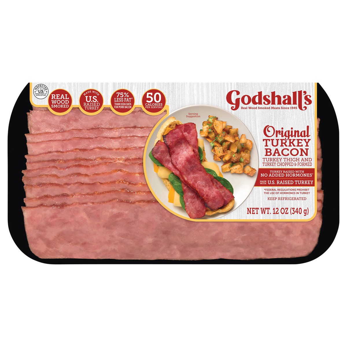 slide 1 of 11, Godshall's Original Turkey Bacon, 12 oz