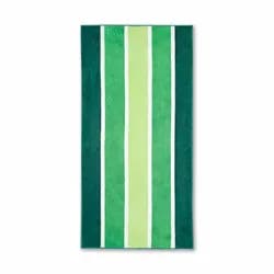 EDL Beach Towel - Lime Cabana Stripe