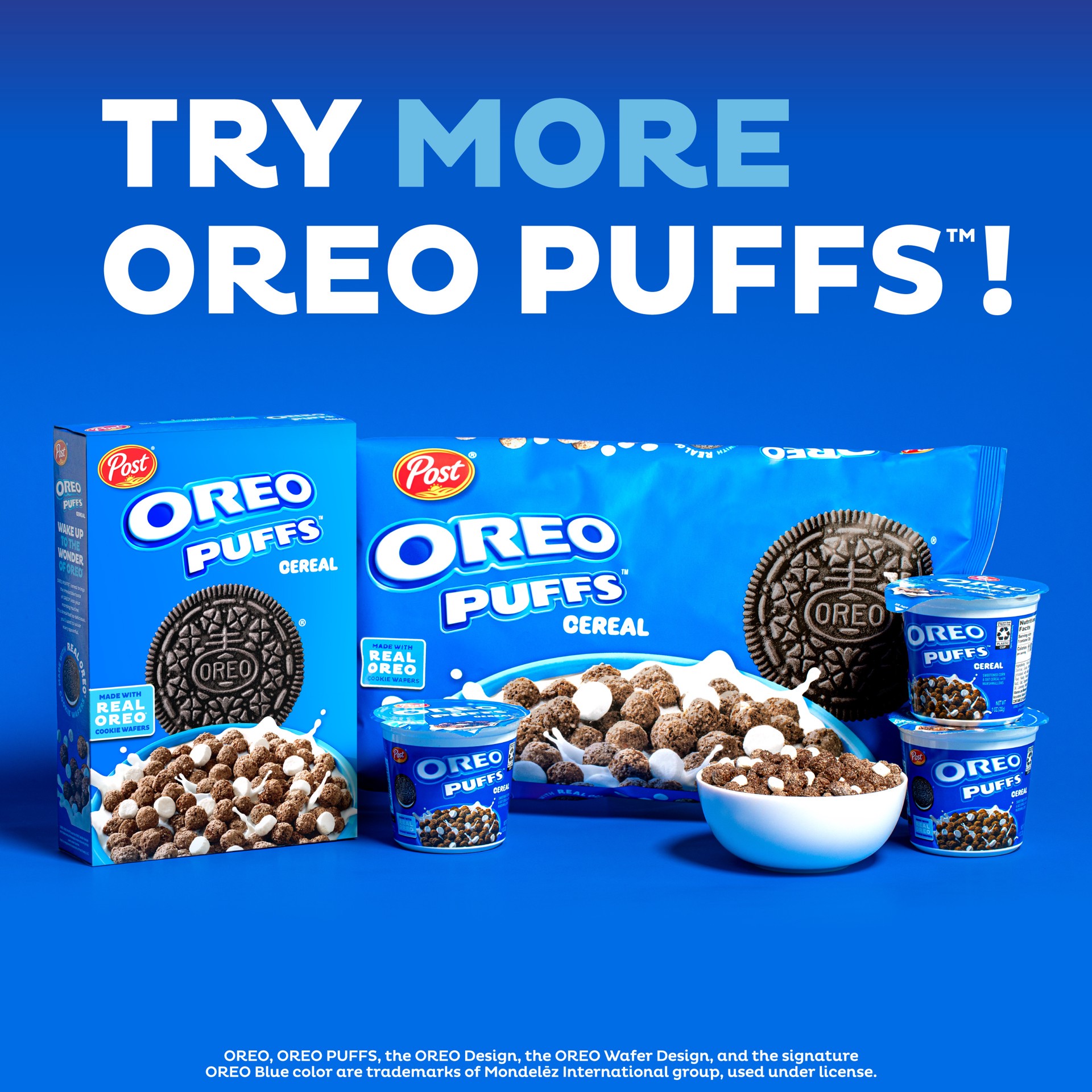 slide 3 of 5, Post Oreo Puffs Cereal Bagged, 30 inoz in