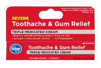 slide 1 of 1, Kroger Severe Toothache & Gum Relief Triple Medicated Cream, 0.33 oz