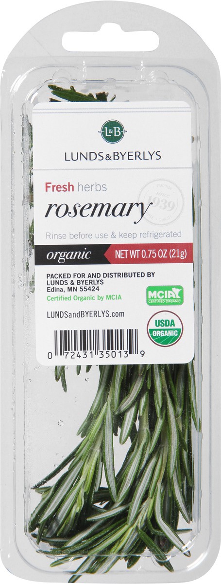 slide 3 of 9, L&B Lunds & Byerlys Organic Fresh Herbs Rosemary 0.75 oz, 0.75 oz