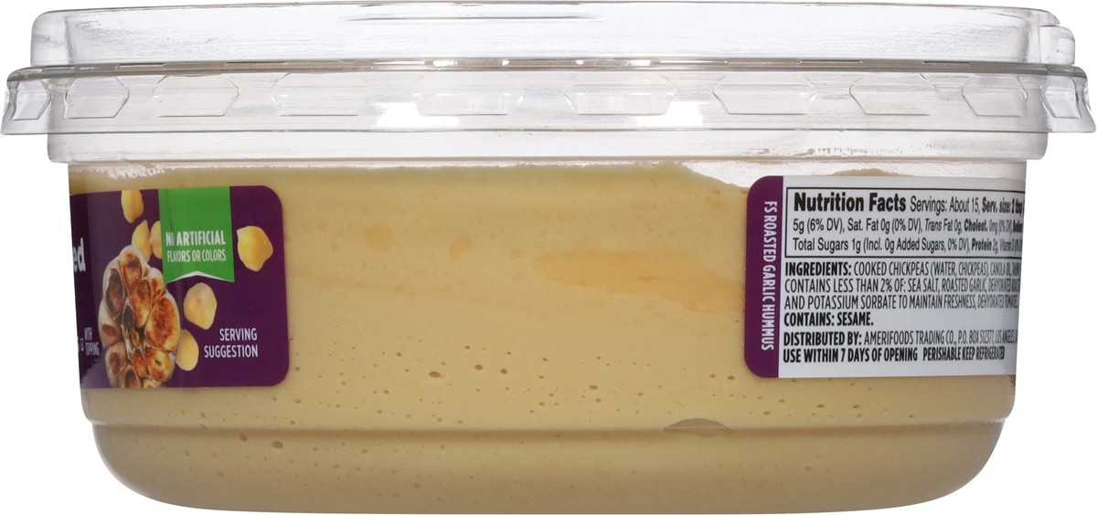 slide 14 of 14, First Street Garlic Hummus, 16 oz