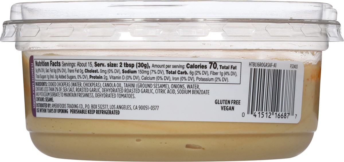 slide 10 of 14, First Street Garlic Hummus, 16 oz