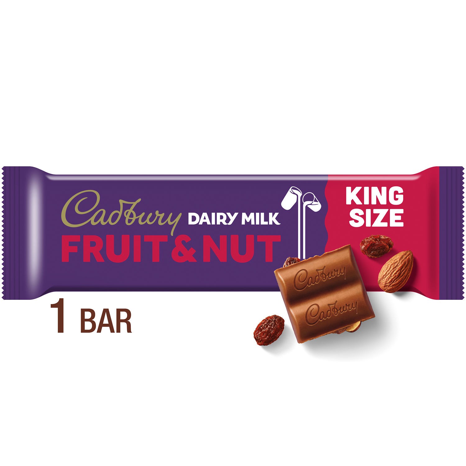 slide 4 of 10, Cadbury Fruit And Nut King Size Bar, 3.5 oz
