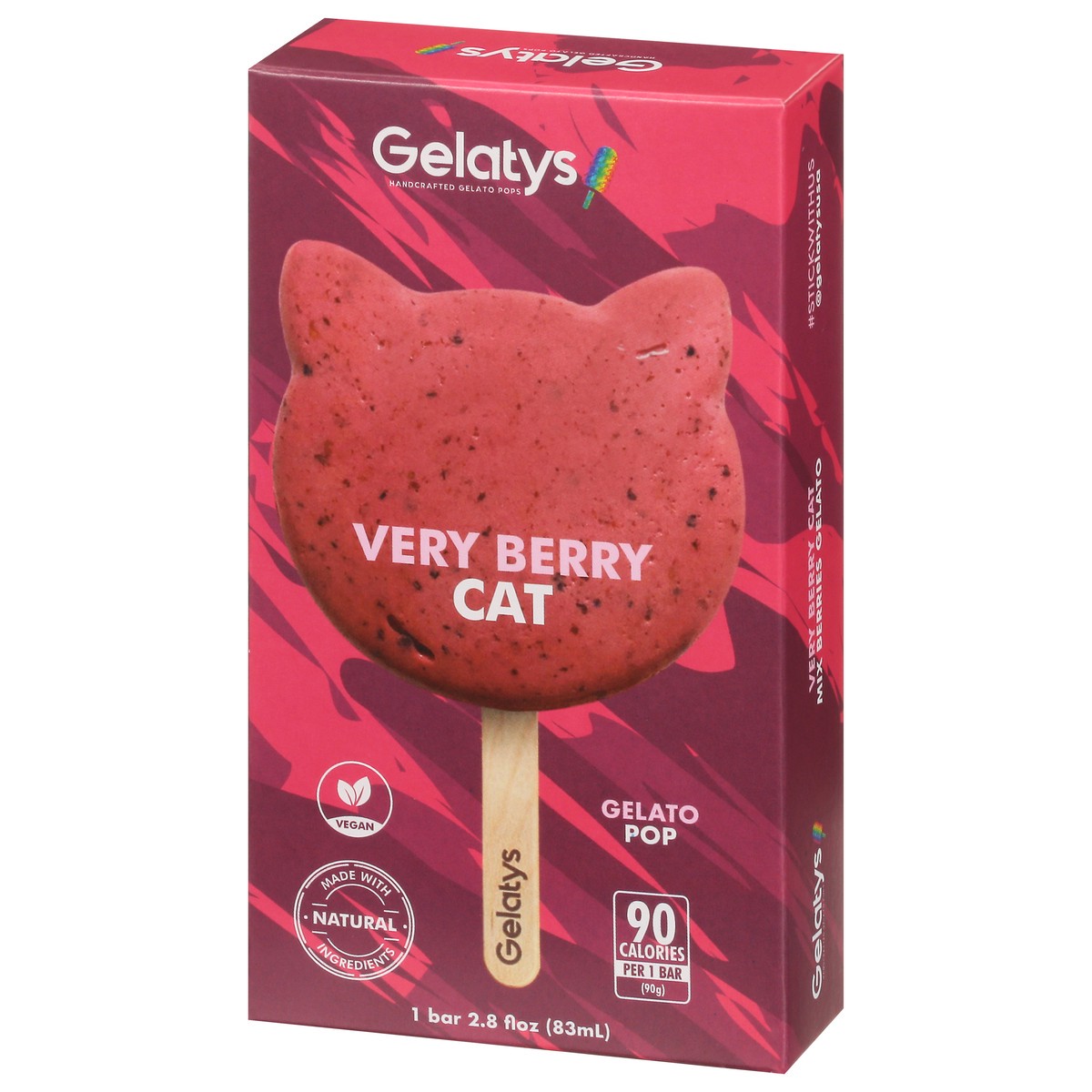 slide 3 of 9, Gelatys Very Berry Cat Handcrafted Gelato Pop, 2.6 fl oz