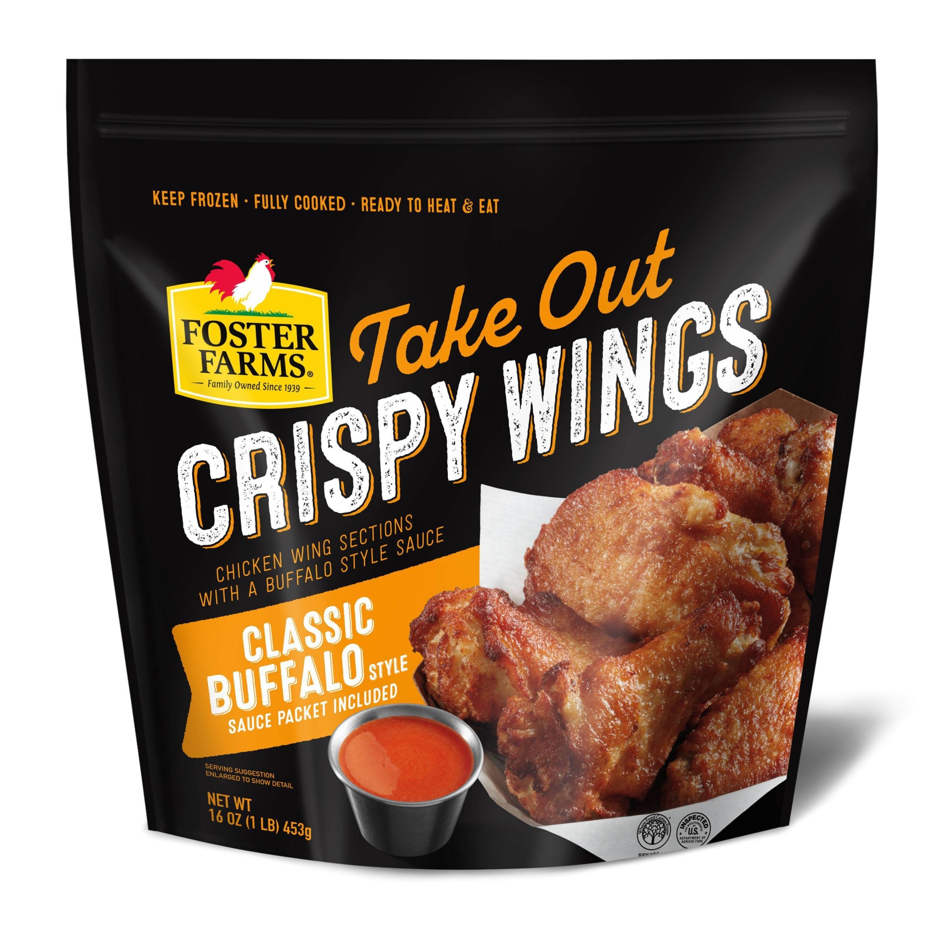 slide 1 of 4, Foster Farms Chicken Wings Classic Buffalo Style Crispy Take Out, 16 oz
