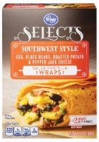 slide 1 of 1, Kroger Selects Southwest Style Egg Black Beans Roasted Potato & Pepper Jack Cheese Tortilla Wraps, 12 oz