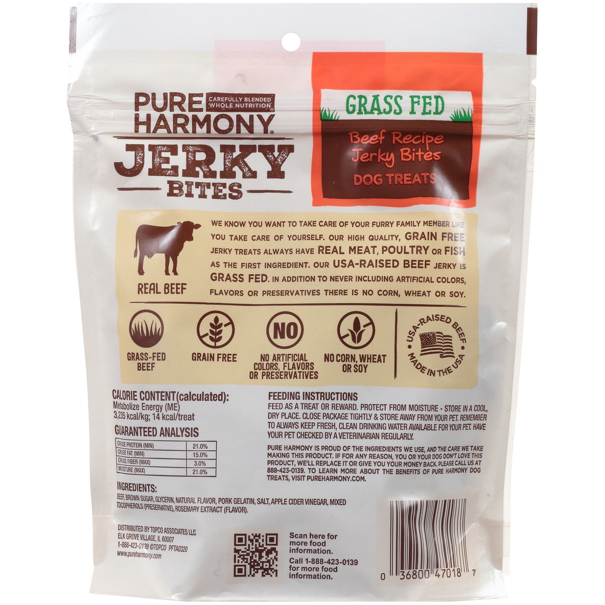 slide 2 of 15, Pure Harmony Grain Free Beef Recipe Grass Fed Jerky Bites Dog Treats, 5 oz
