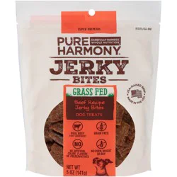 Pure Harmony Grain Free Beef Recipe Grass Fed Jerky Bites Dog Treats