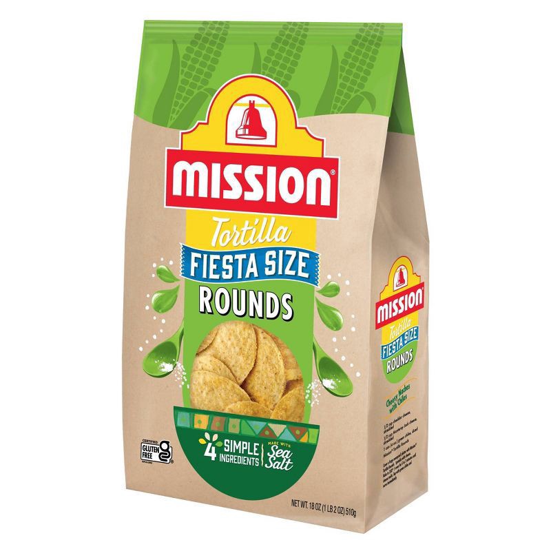 slide 3 of 4, Mission Fiesta Size Round Tortilla Chips - 18oz, 18 oz