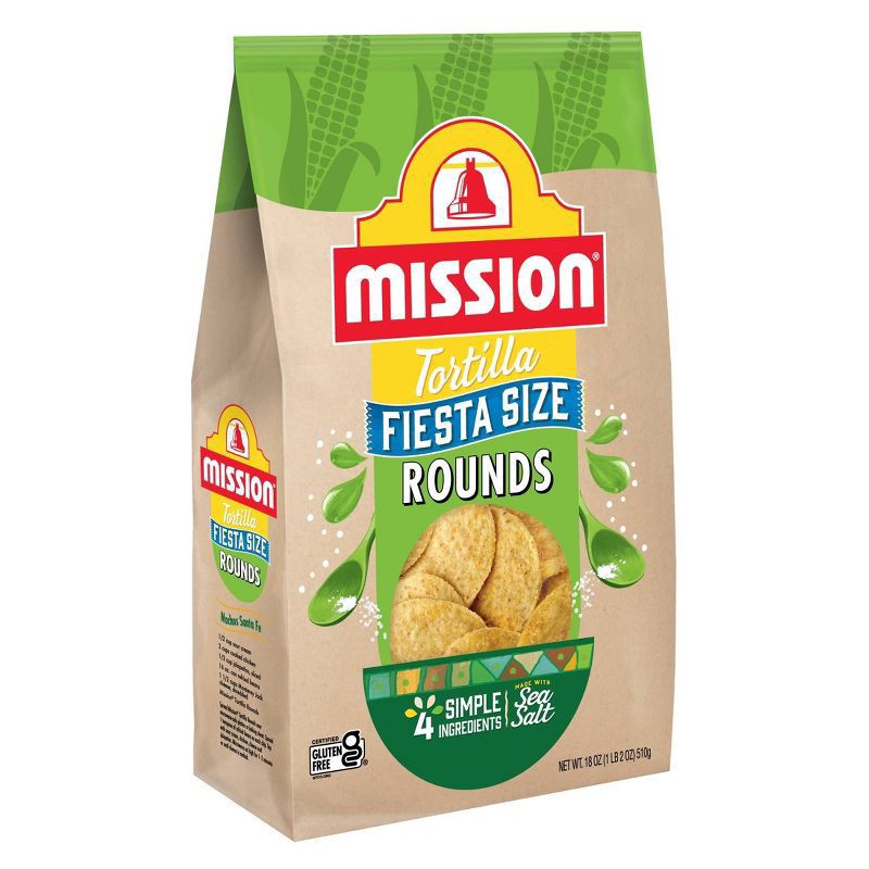 slide 2 of 4, Mission Fiesta Size Round Tortilla Chips - 18oz, 18 oz