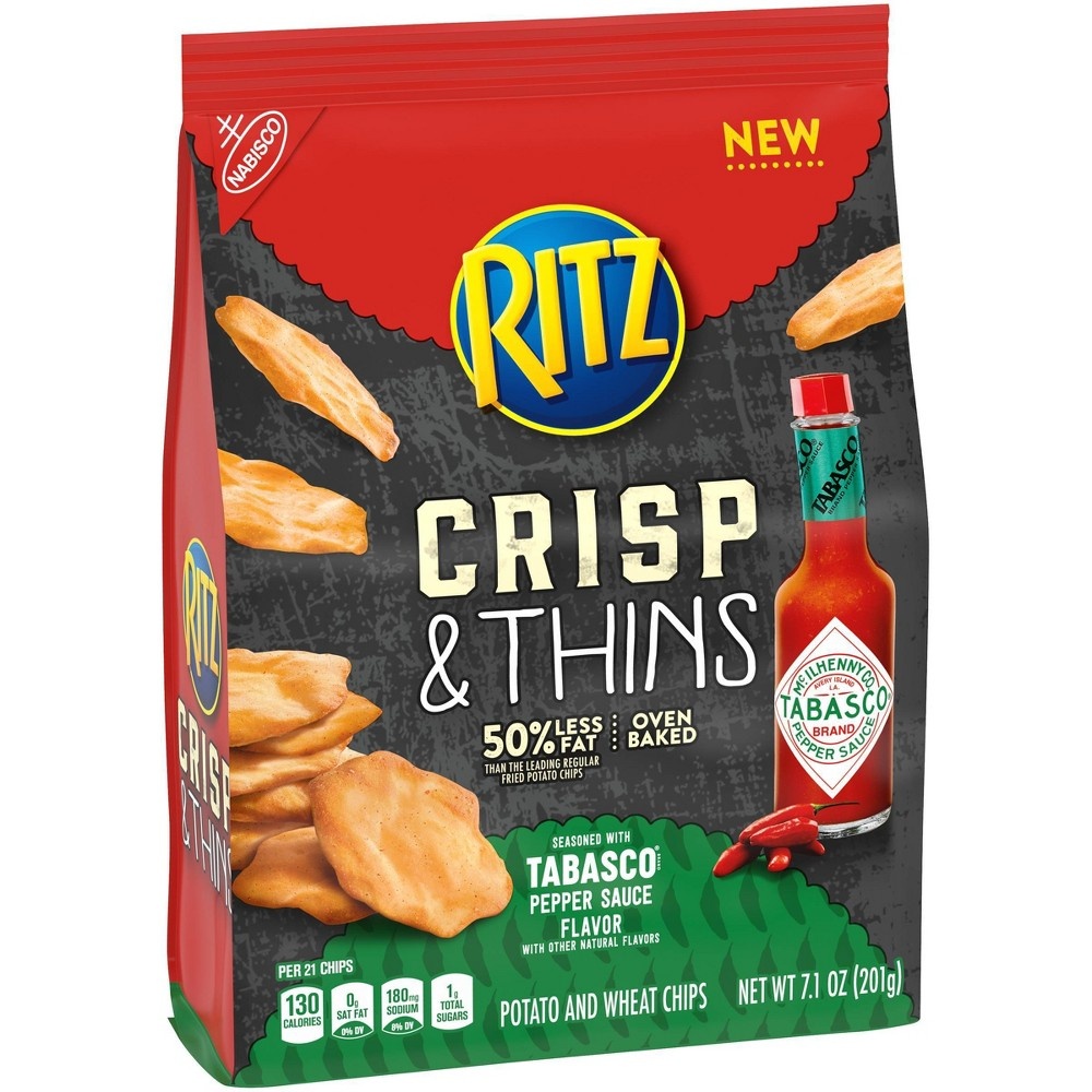 slide 4 of 6, Ritz Crisps & Thins Tabasco Pepper Sauce Flavor Toasted Chips, 7.1 oz
