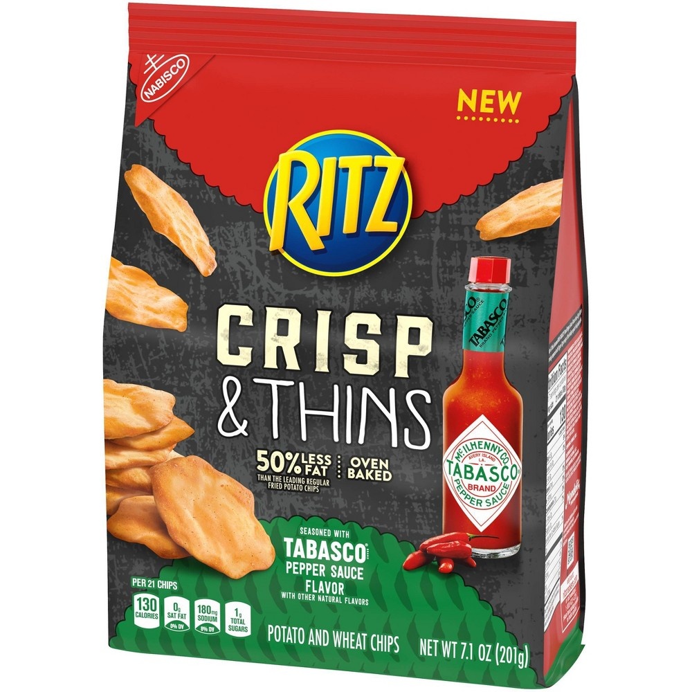slide 5 of 6, Ritz Crisps & Thins Tabasco Pepper Sauce Flavor Toasted Chips, 7.1 oz