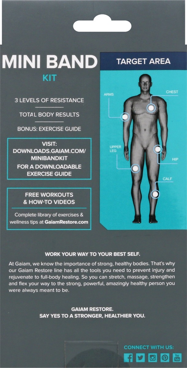 slide 9 of 11, Gaiam Restore Mini Band Kit 1 ea, 1 ea