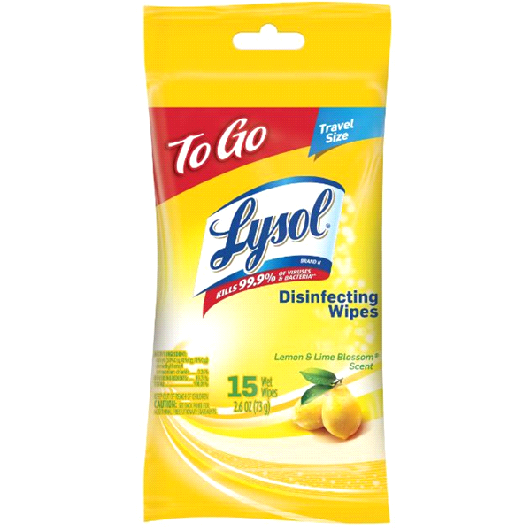 slide 1 of 1, Lysol Disinfecting Wipes To-Go Flatpack, 15 ct