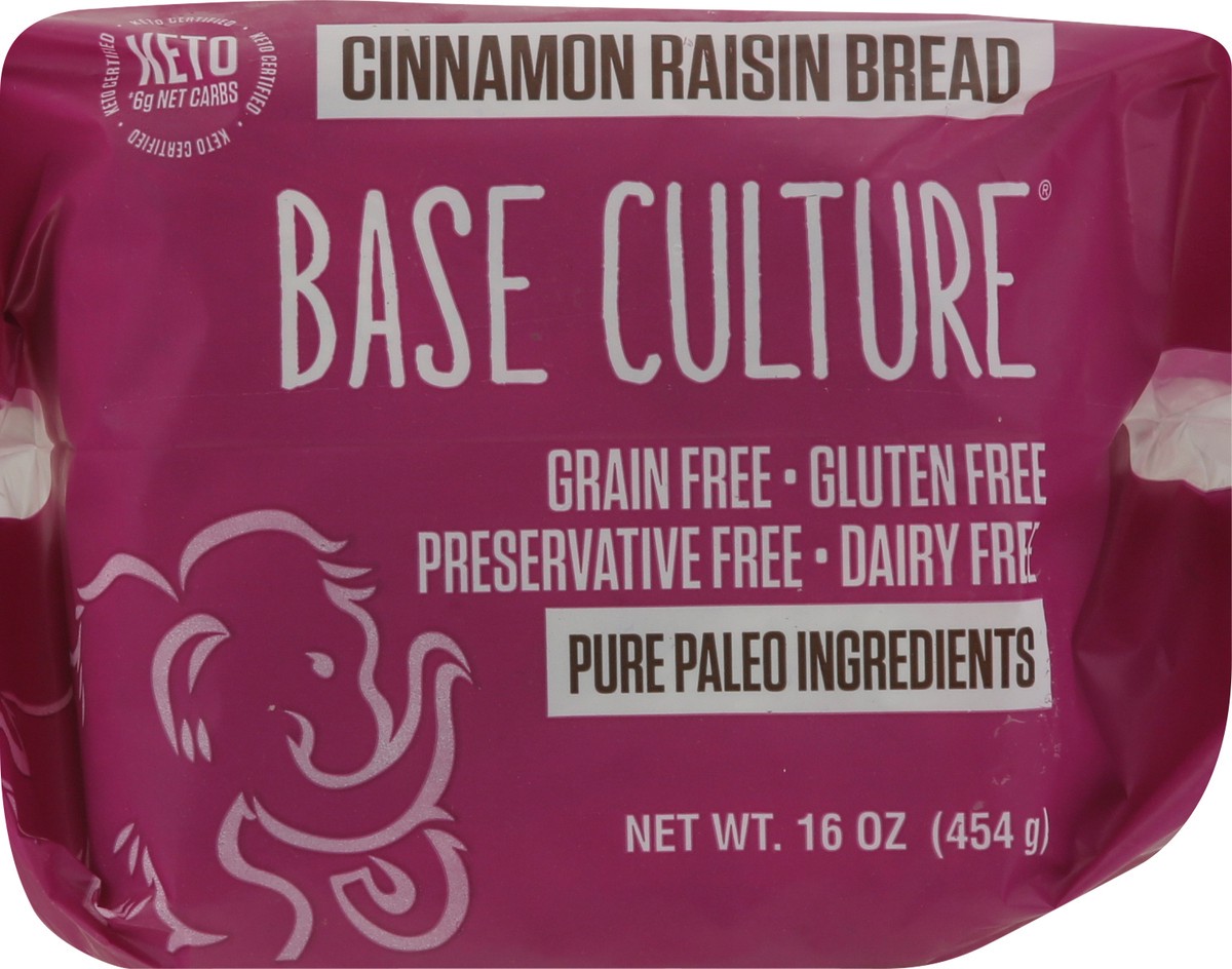 slide 3 of 9, Base Culture Gluten Free Cinnamon Raisin Bread, 16 oz