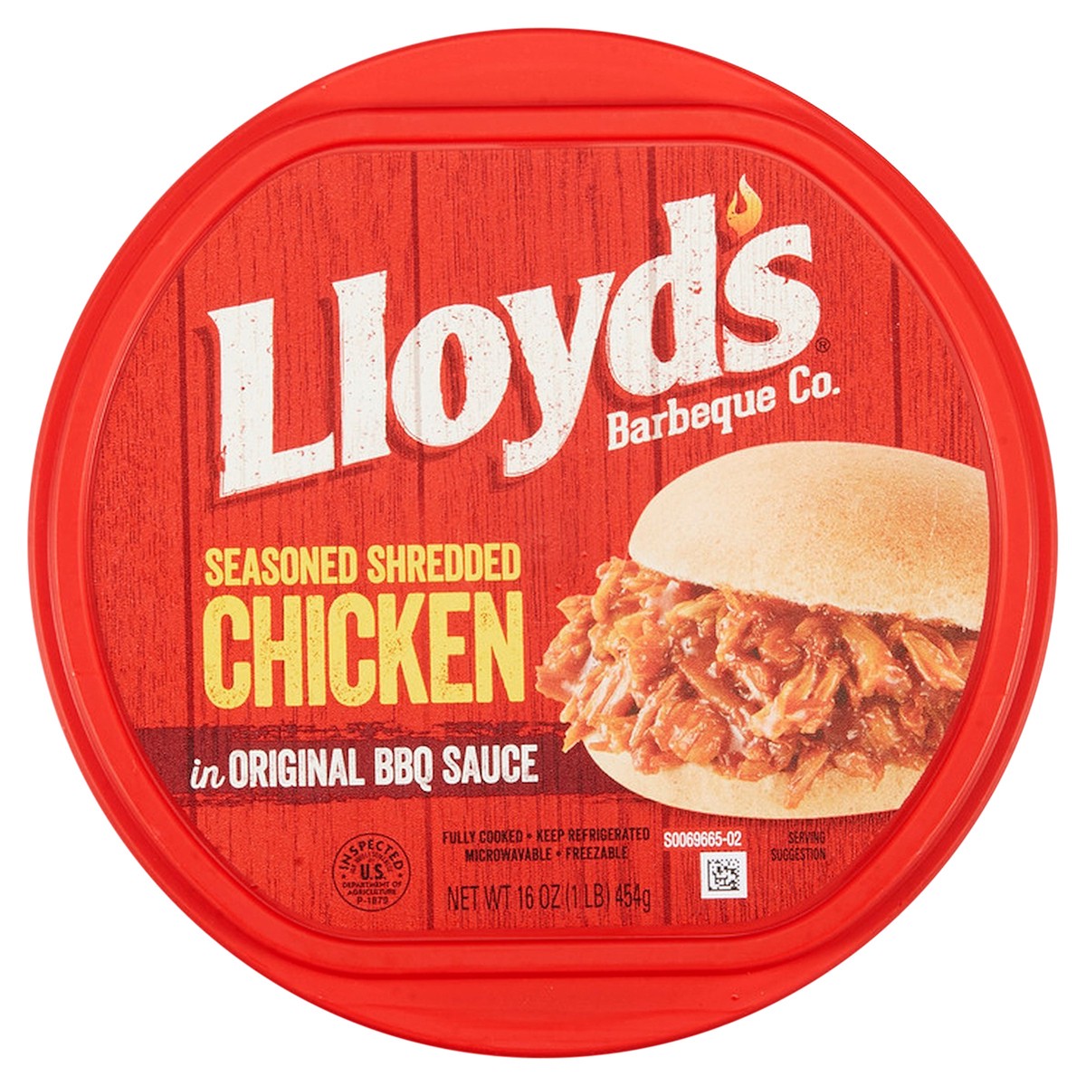 slide 1 of 7, Lloyd's Barbeque Co. Seasoned Shredded Chicken in Original BBQ Sauce 16 oz. Tub, 16 oz