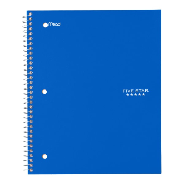 slide 1 of 1, Five Star Trend Notebook, 2 Pockets, 8'' X 10 1/2'', 1 Subject, Wide Ruled, 100 Sheets, Assorted Colors (No Color Choice), 100 ct