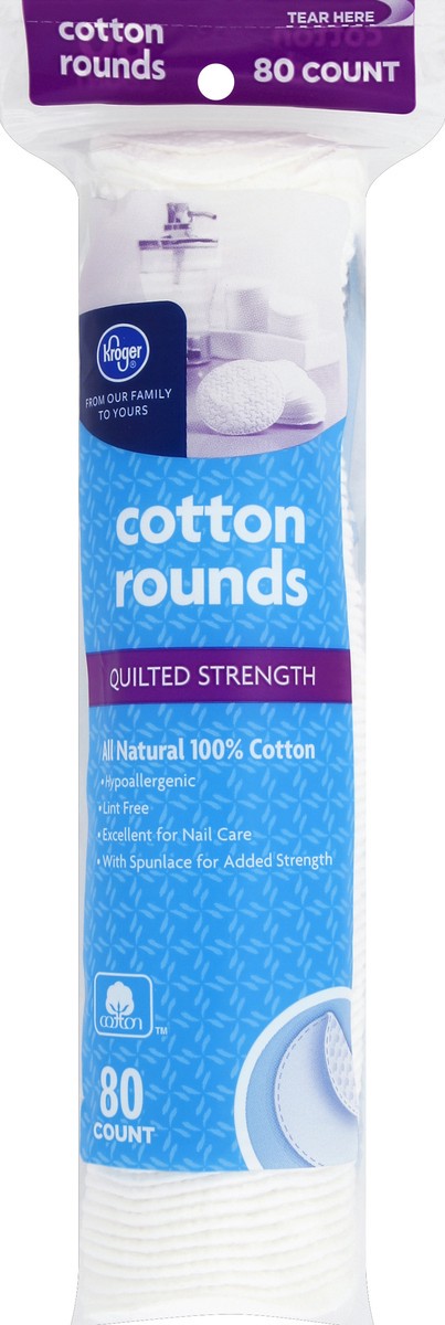 slide 2 of 2, Kroger 100% Cotton Quilted Strength Rounds, 80 ct