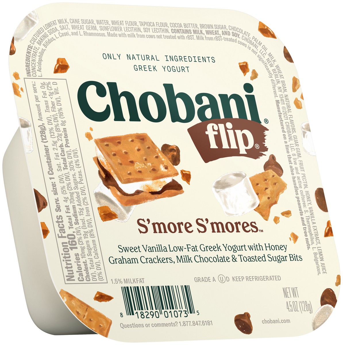 slide 1 of 19, Chobani Flip Low-Fat Chocolate S'more S'mores Greek Yogurt - 4.5oz, 4.5 oz