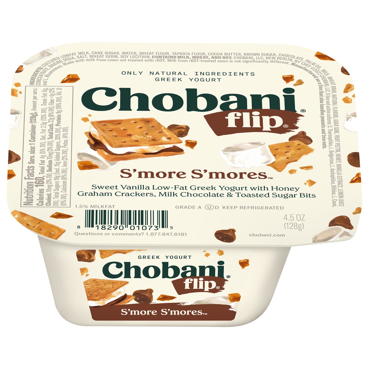 slide 1 of 19, Chobani Flip Low-Fat Chocolate S'more S'mores Greek Yogurt - 4.5oz, 4.5 oz