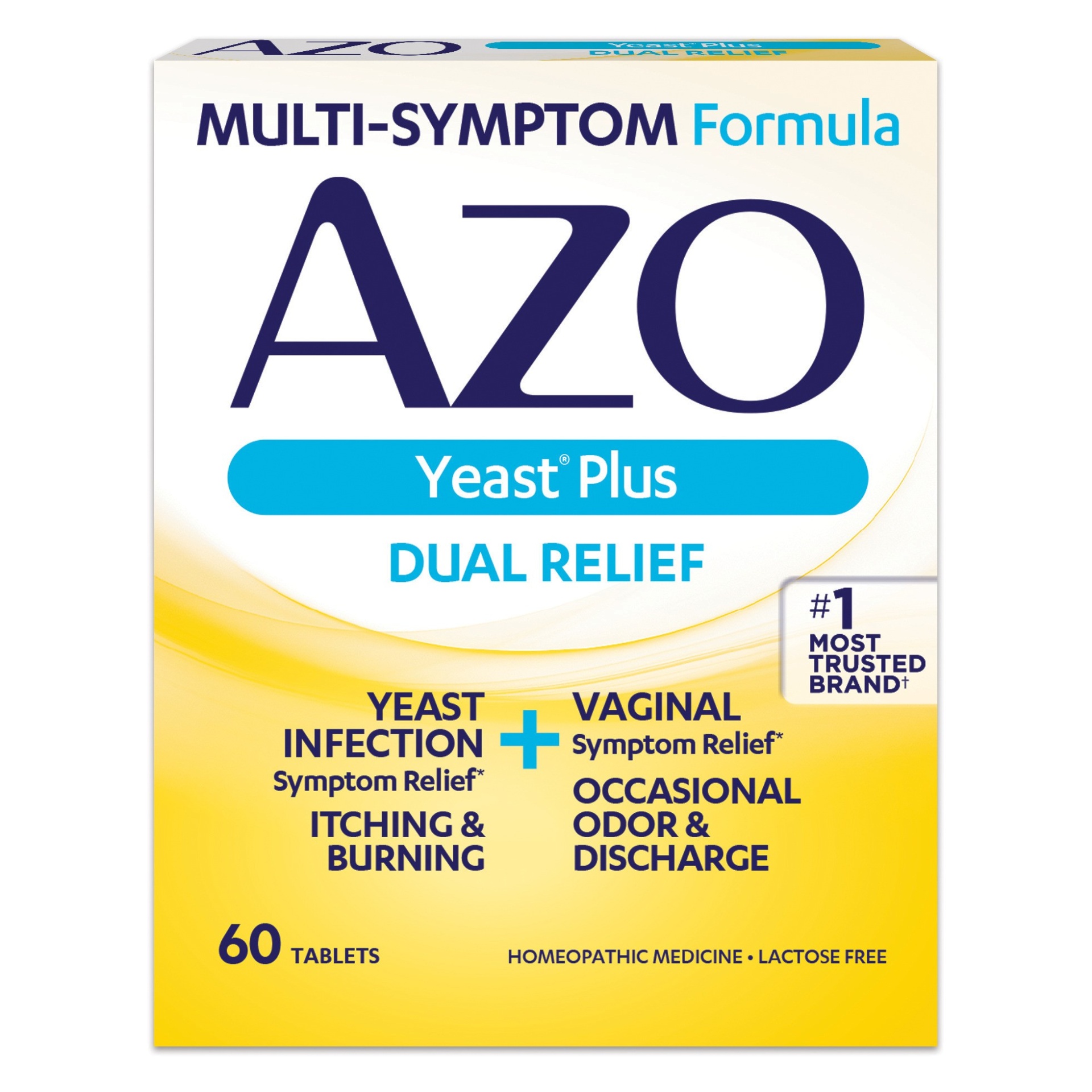 slide 1 of 5, AZO Yeast Plus Infection Symptom Relief, 60 ct