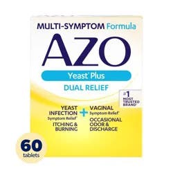 Azo Yeast Plus Tablets Dual Relief Tablets 60 ea