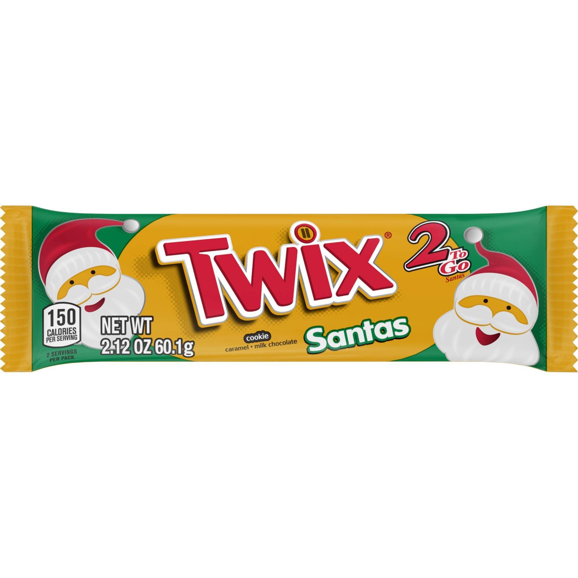 slide 1 of 6, TWIX Christmas 2 Go Santa Bar (Where Available), 2.12 oz