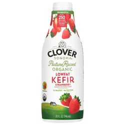 Clover Sonoma 1% Milkfat Organic Lowfat Strawberry Kefir 32 fl oz