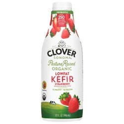 Clover Sonoma 1% Milkfat Organic Lowfat Strawberry Kefir 32 fl oz